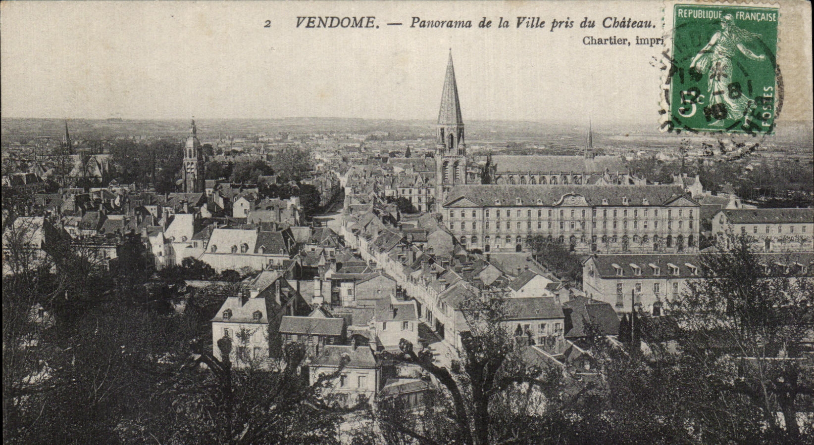 Panorama de CPA Vendome de la ciudad tomada del castillo
