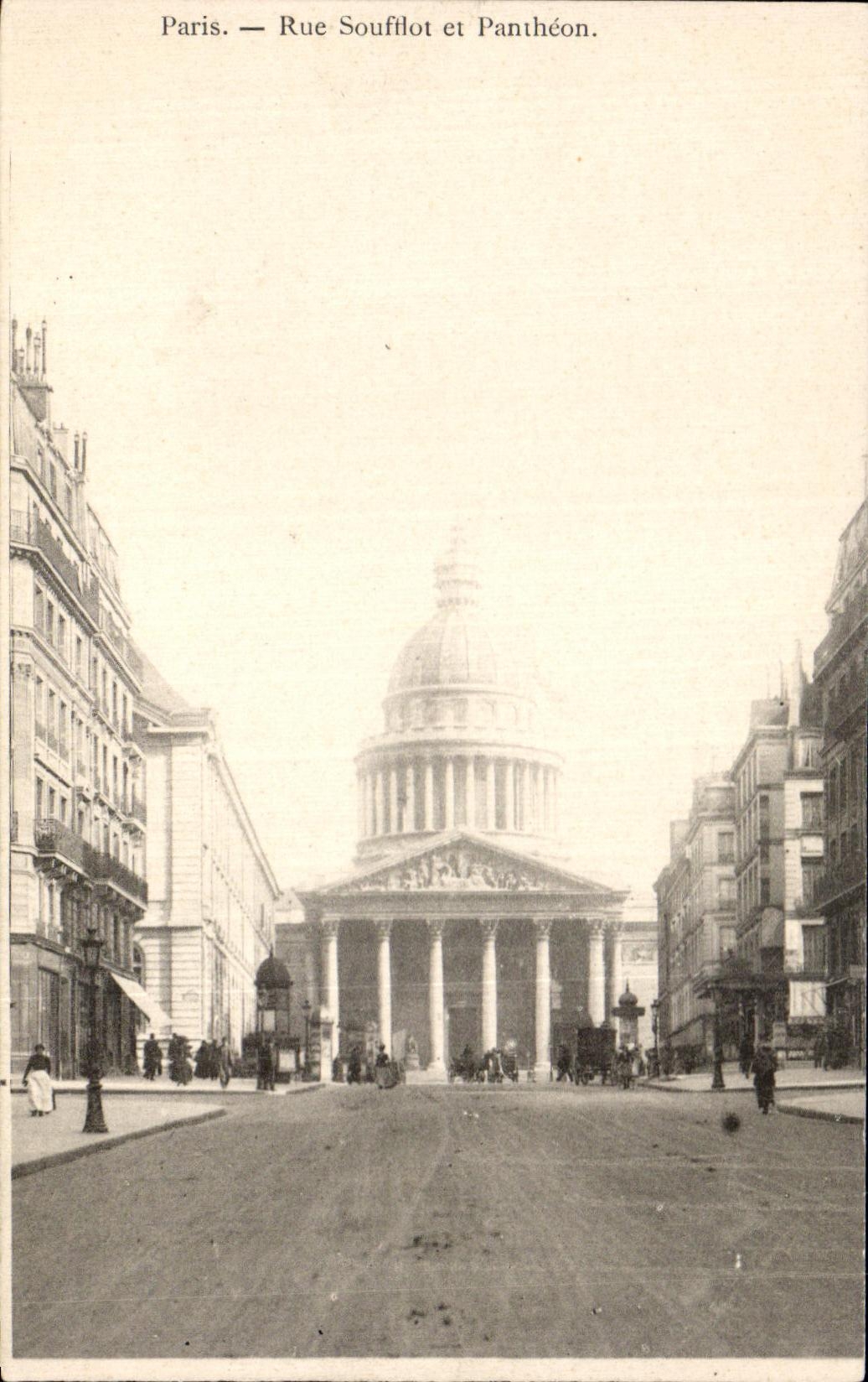 Calle Soufflot de CPA Paris y el panteon