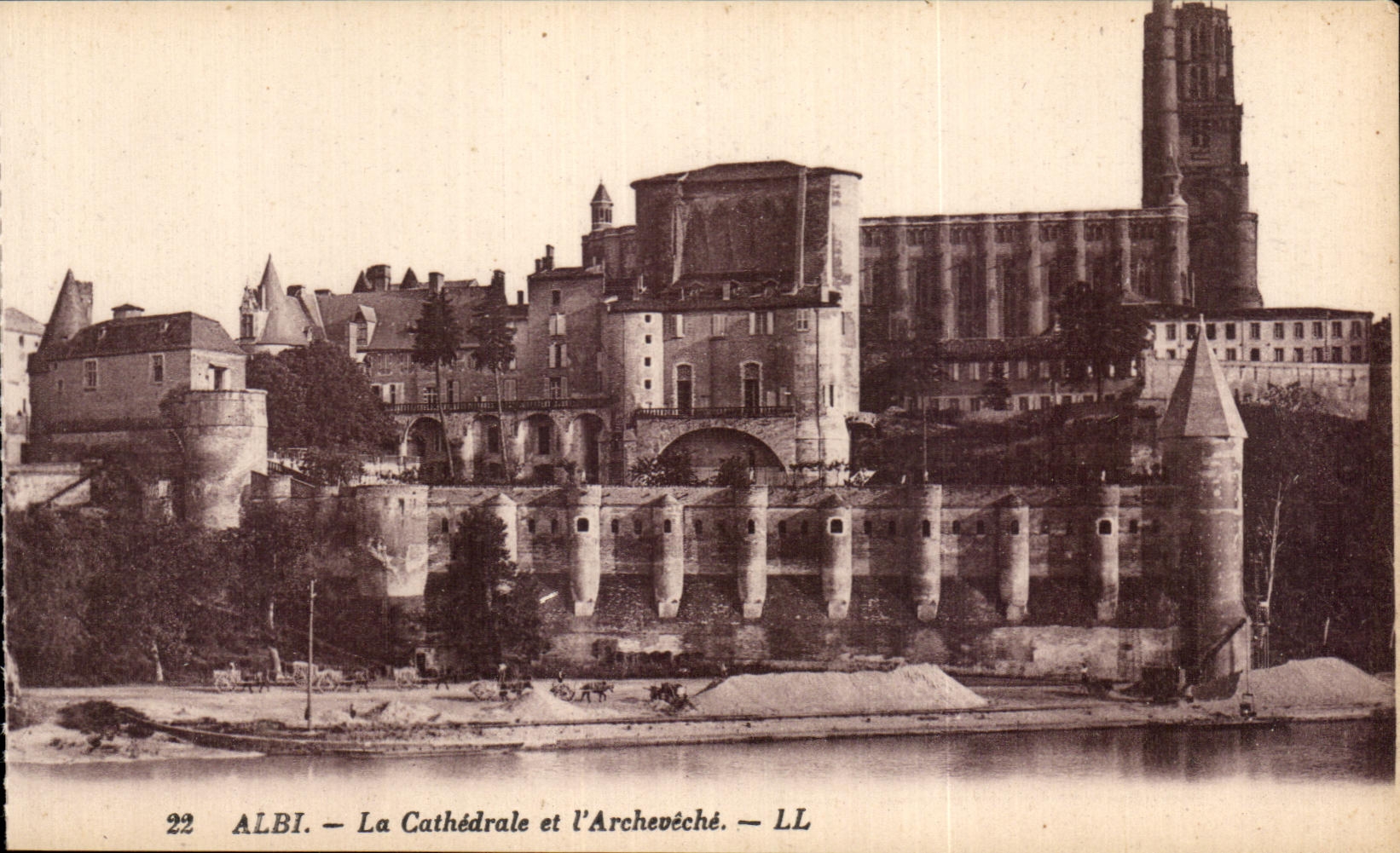 CPA Albi el palacio de la catedral y del arzobispo