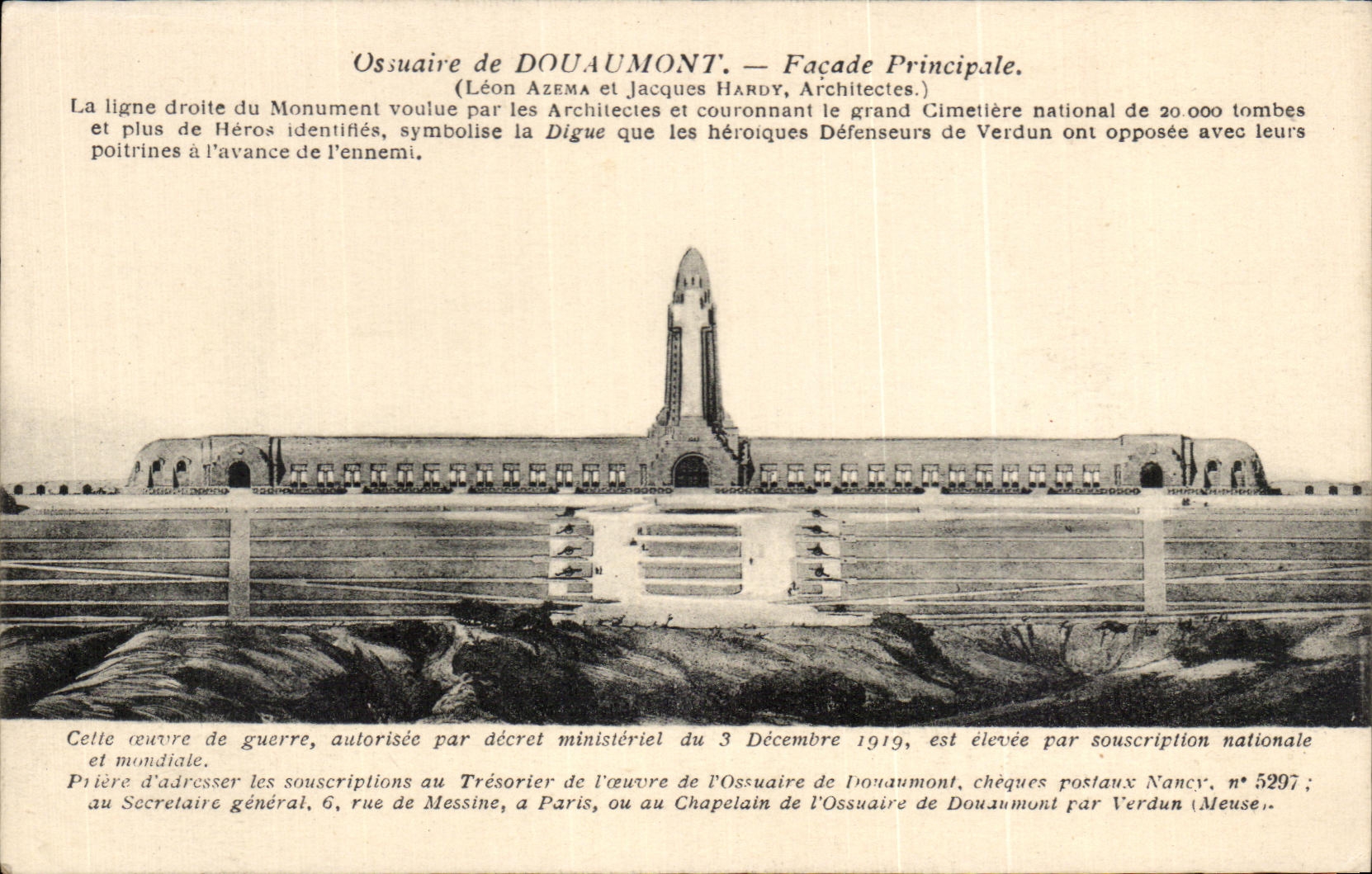 CPA Ossuary of Douaumont Principal Frontage