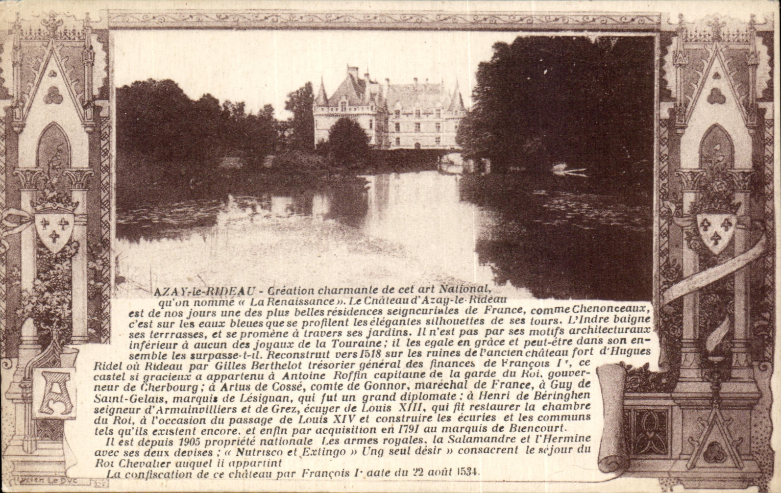 CPA Azay la creacion encantadora de la cortina de este arte nacional