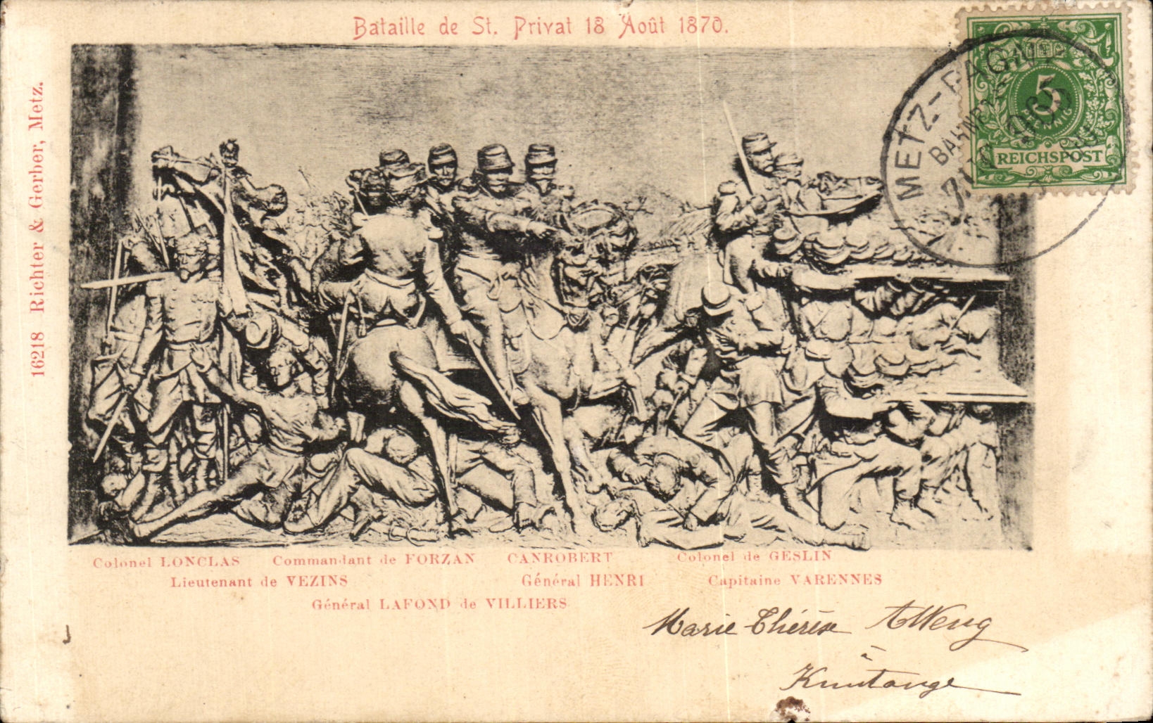 CPA Battles of St Privat Militaria August 18th 1870