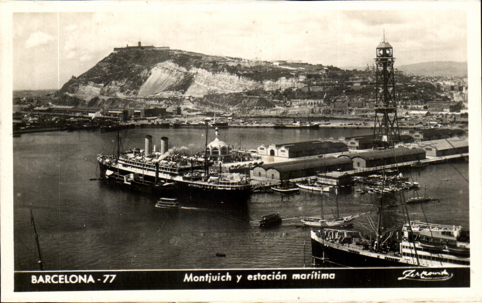 CPA Barcelona Montjuich there estacuion maritima