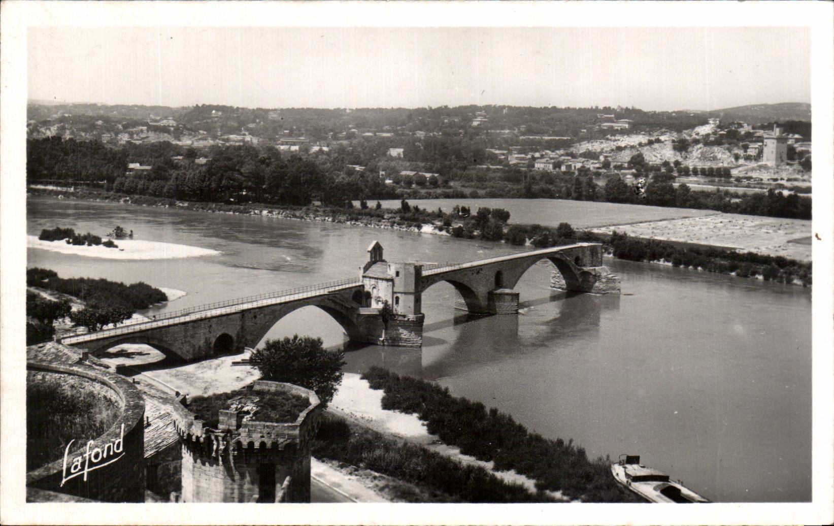 Puente santo Benezet de CPA Avignon (vaucluse) en el Rhone con la vuelta de Felipe del leon la hermosa