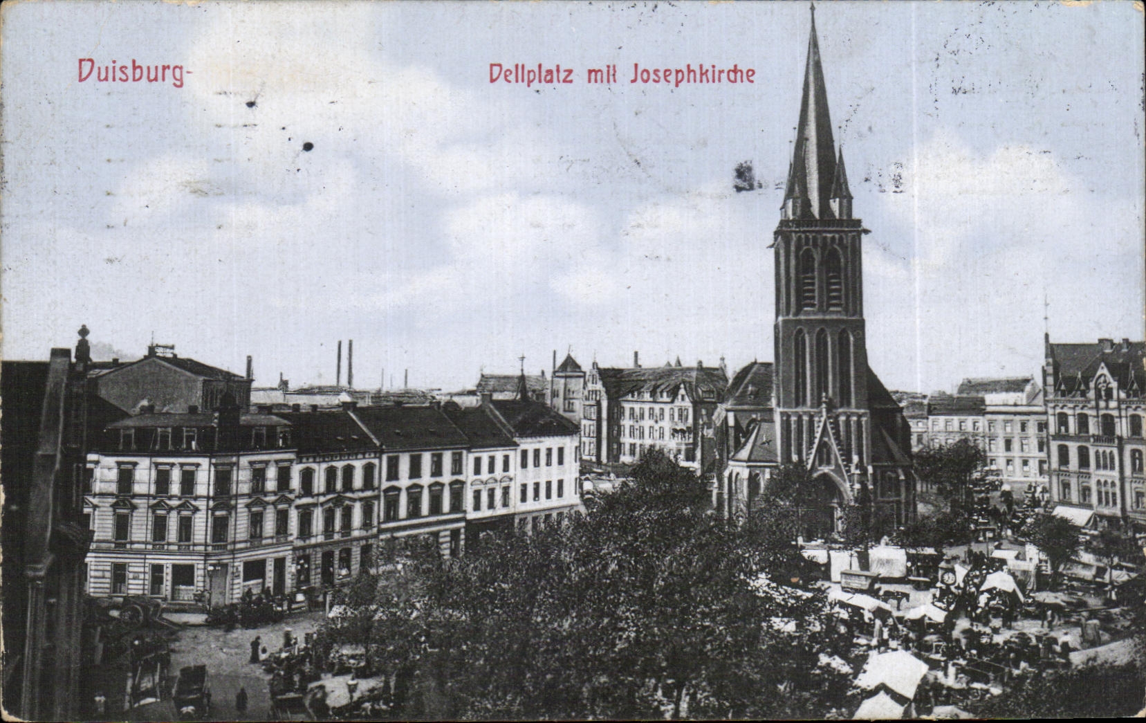 CPA Duisburg Dellplatz mil Josephkirche