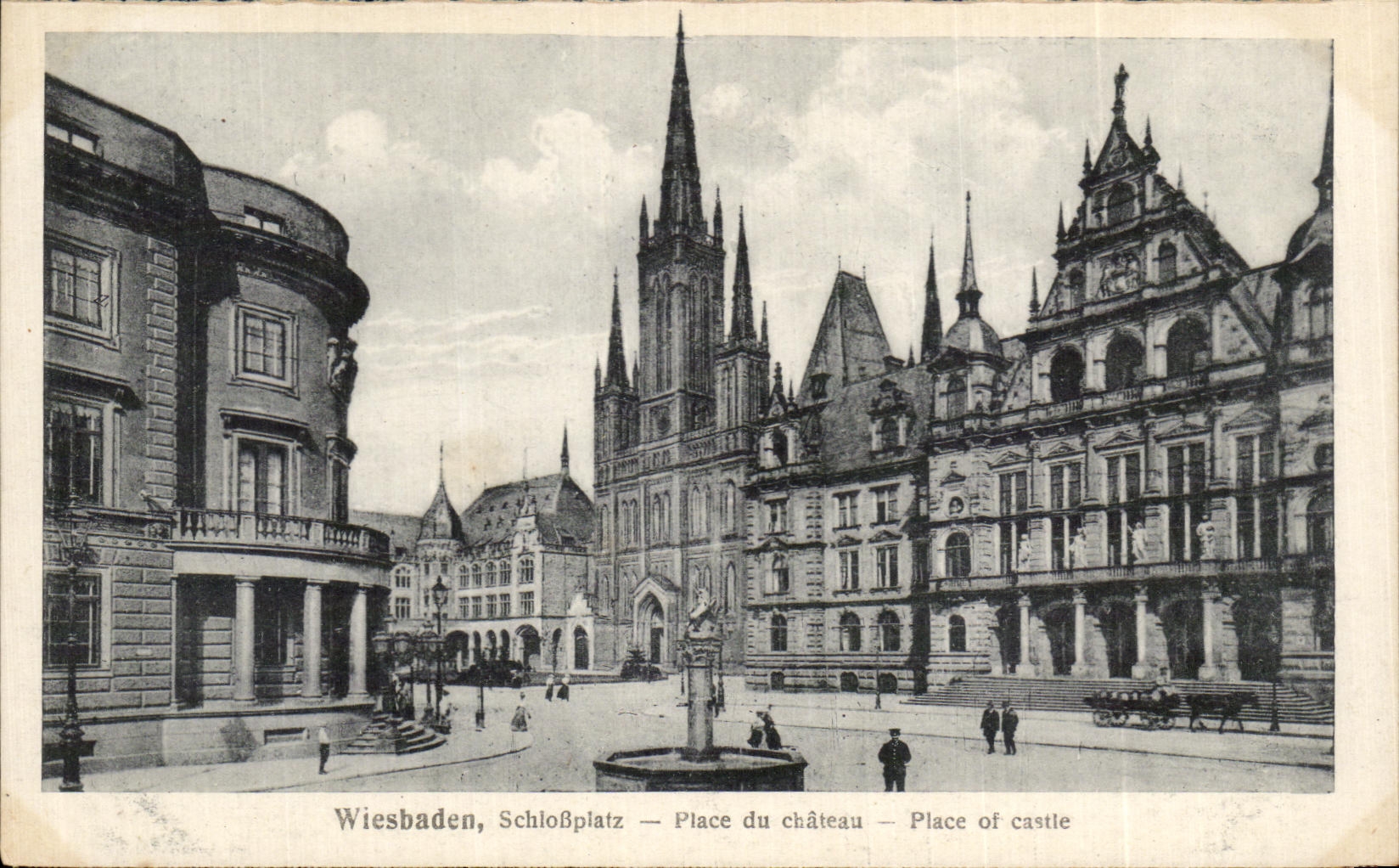 CPA Wiesbaden Schlobpiatz Place Castle Places Castle off
