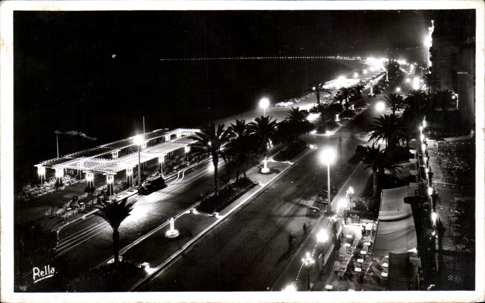CPA Nice La Nuit La Promenade Des Anglais