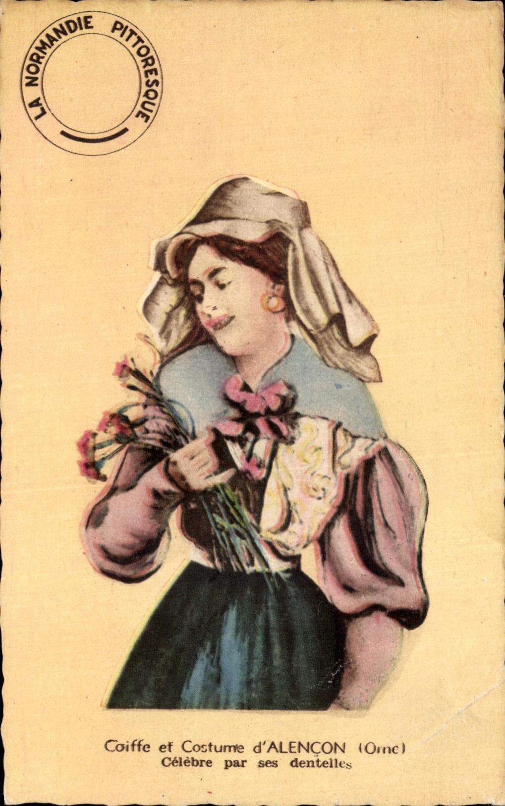 CPA Costume d'Alencon Celebre Par Ses Dentelles Folklore