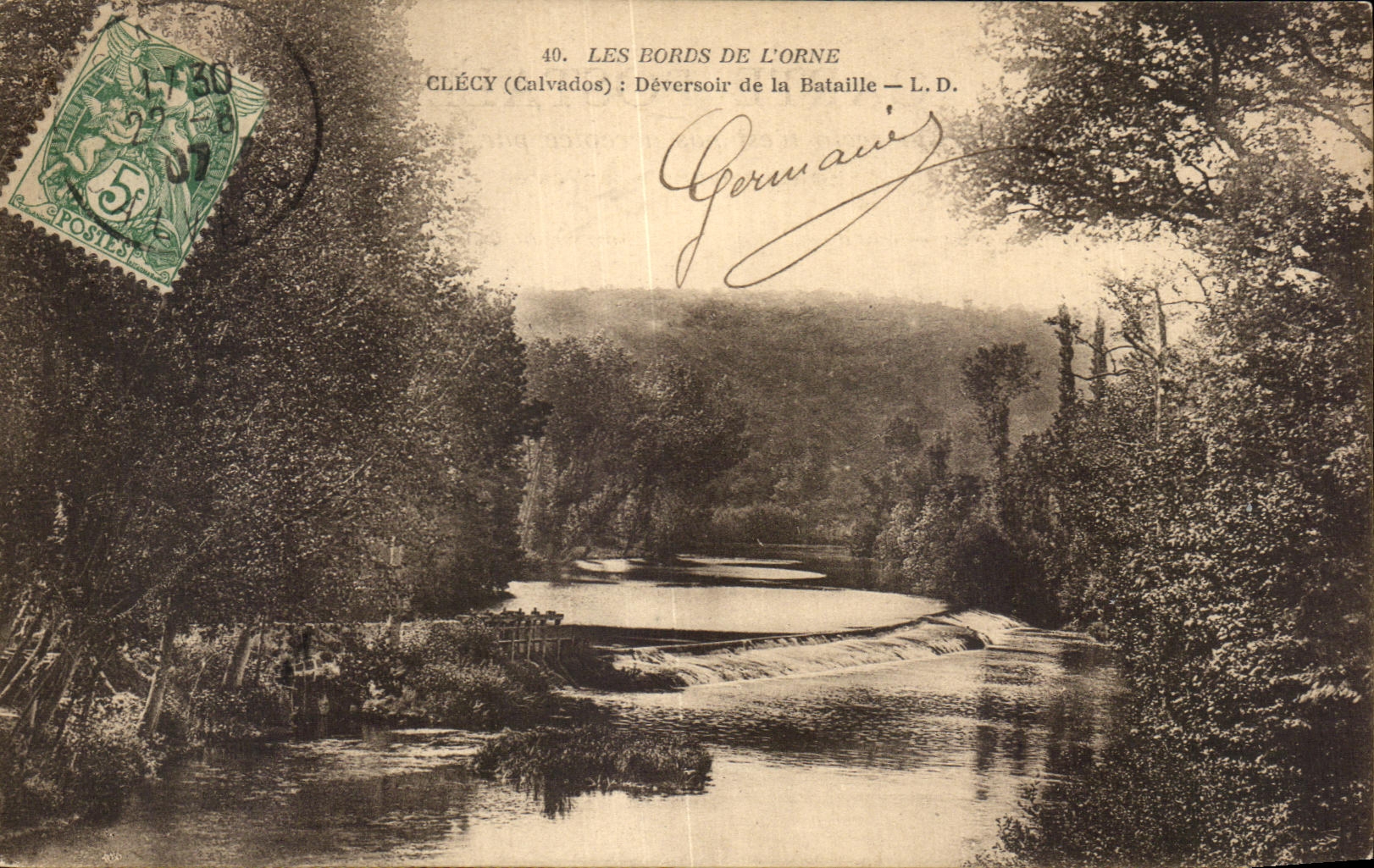 CPA Les Bords De l'Orne Clecy Deversoir De La Bataille