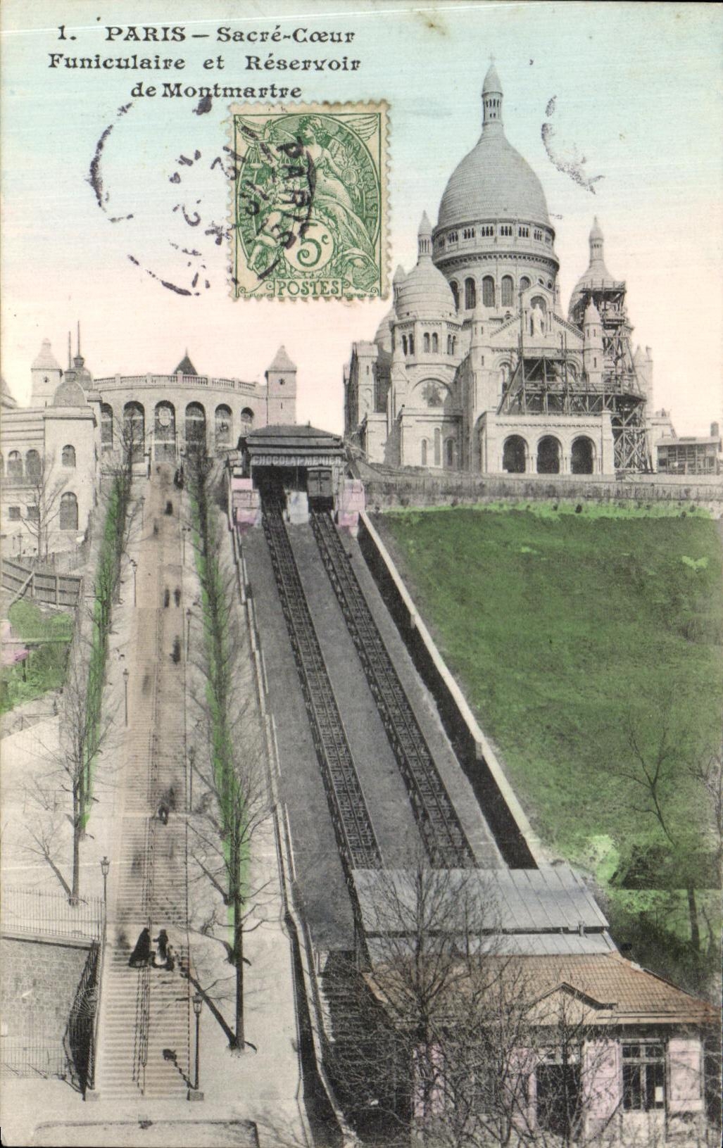 CPA Paris Sacre Coeur Funiculaire Et Reservoir De Montmartre