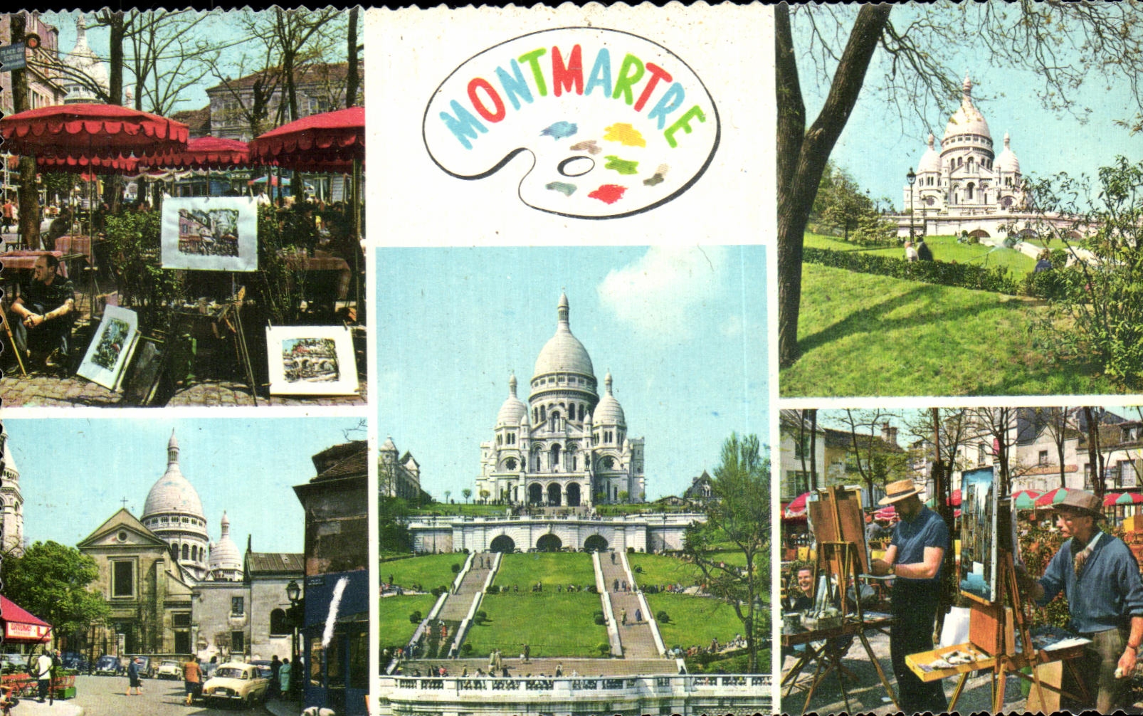 CPA Paris Et Ses Merveilles Place du Tertre Jardins du Sacre coeur Montmartre 