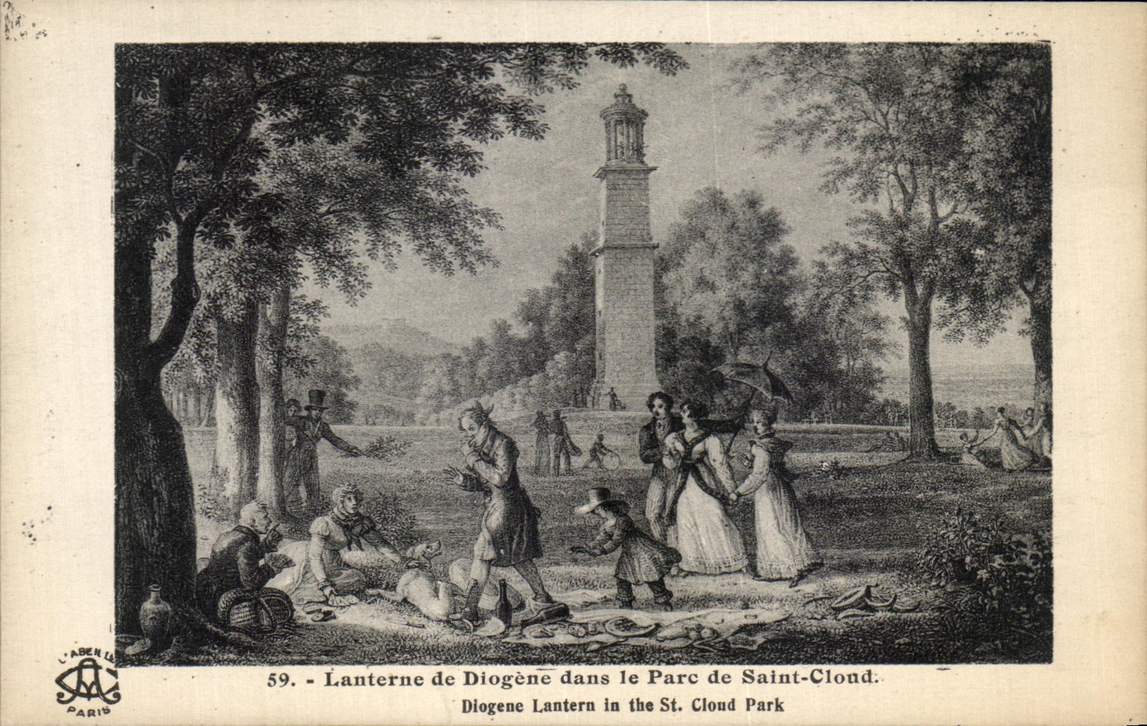 CPA lanterne de Diogene dans le Parc de Saint Cloud Diogene Lantern in the st Cloud Park