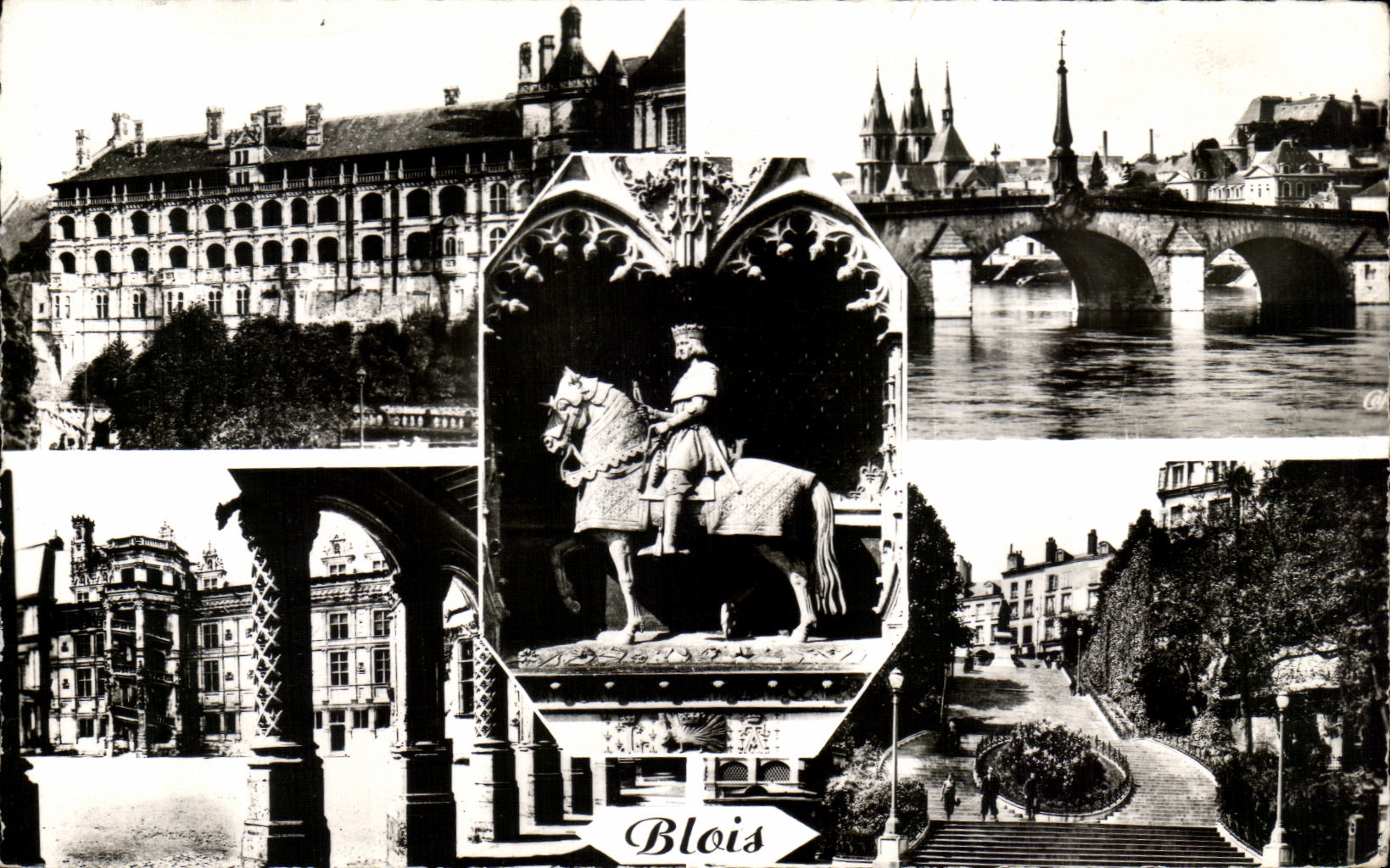 CPA Blois Aile Francois Le Grand Pont et L'Eglise St Nicolas 
