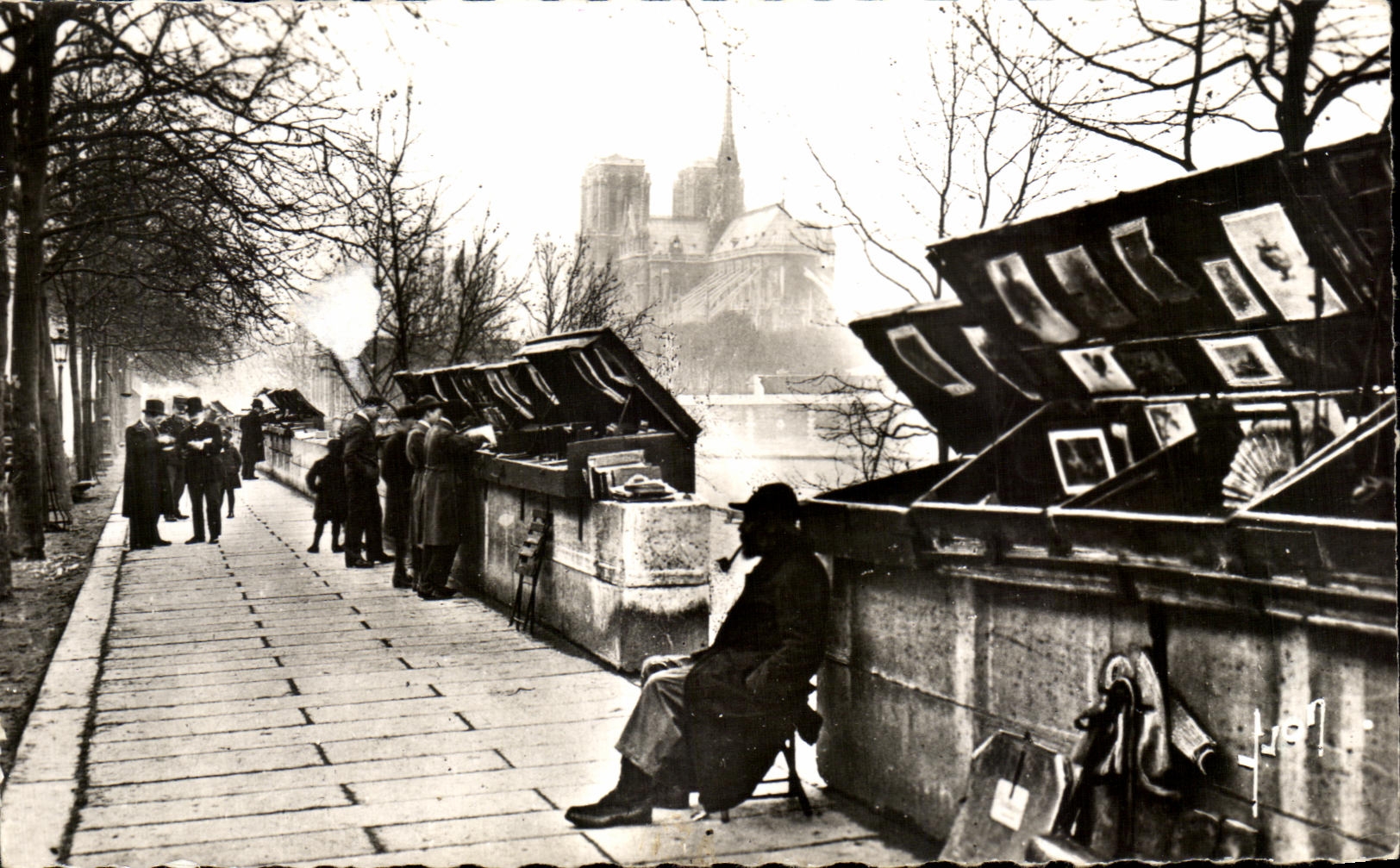 CPA Paris En Flanant Les Bouquinistes du quai de la Tournelle Notre Dame
