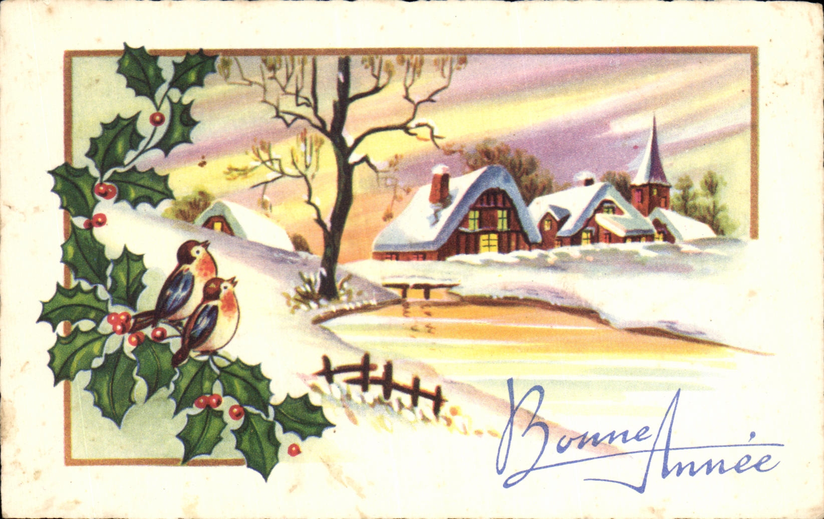 CPA Fantaisie Oiseaux Bonne Annee
