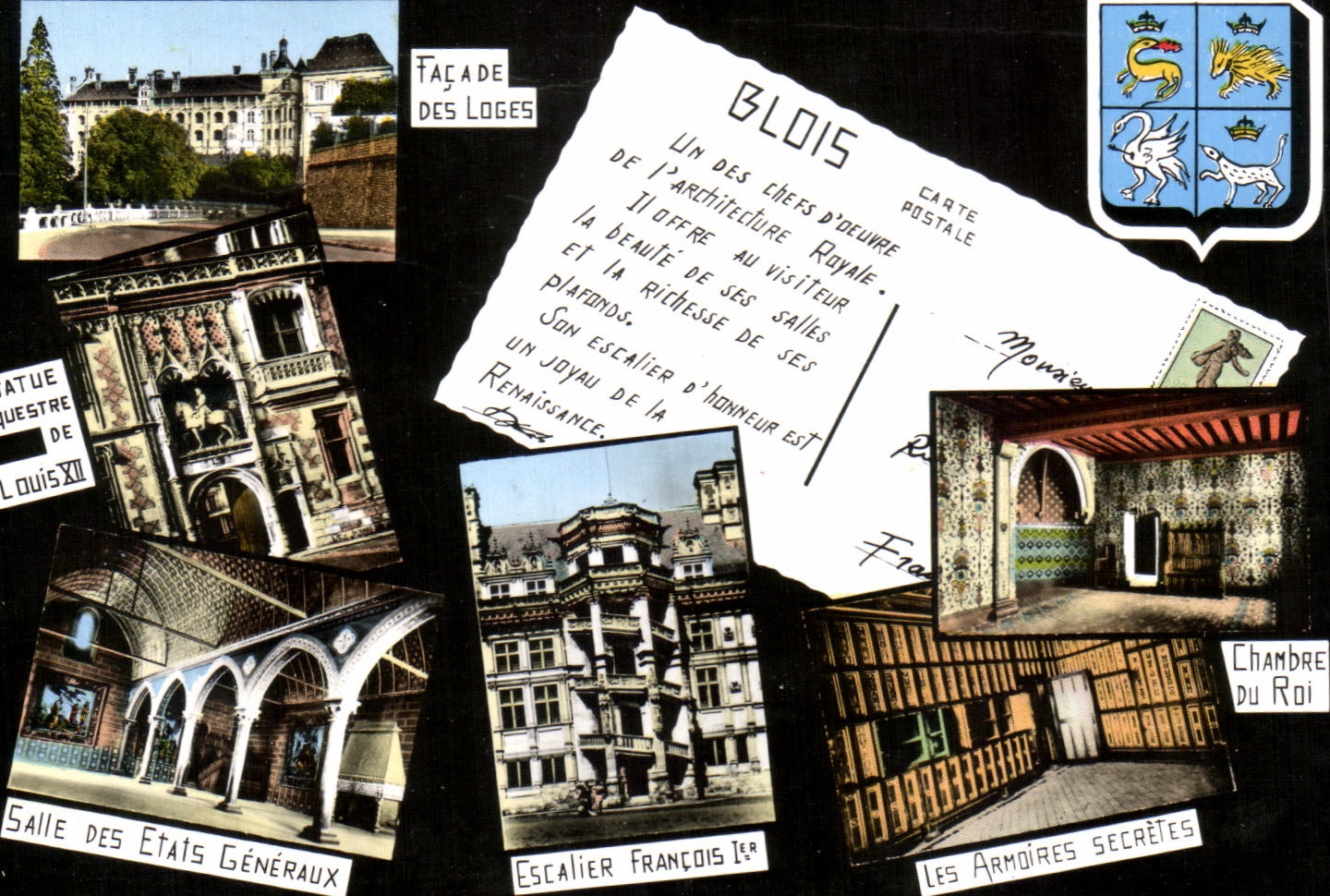 CPA Facade Des Loges Blois un Des Escalier Francois 1er Les Salle des Etats Generaux