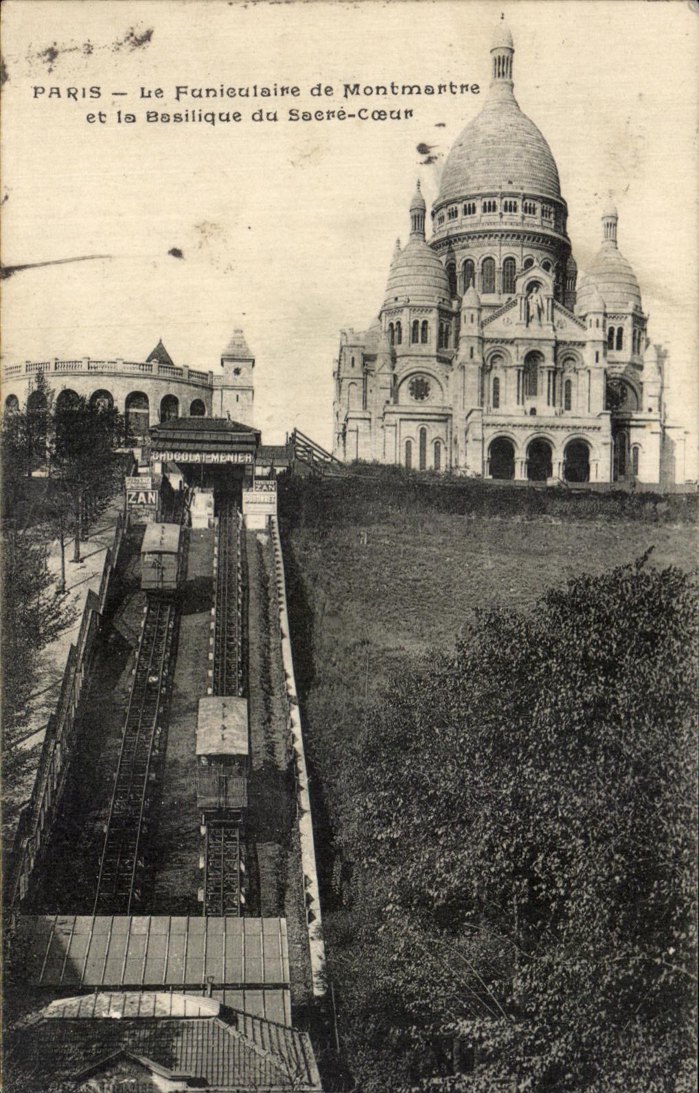 CPA Parais Le Funiculaire de Montmartre et Le Basilique du Sacre Coeur