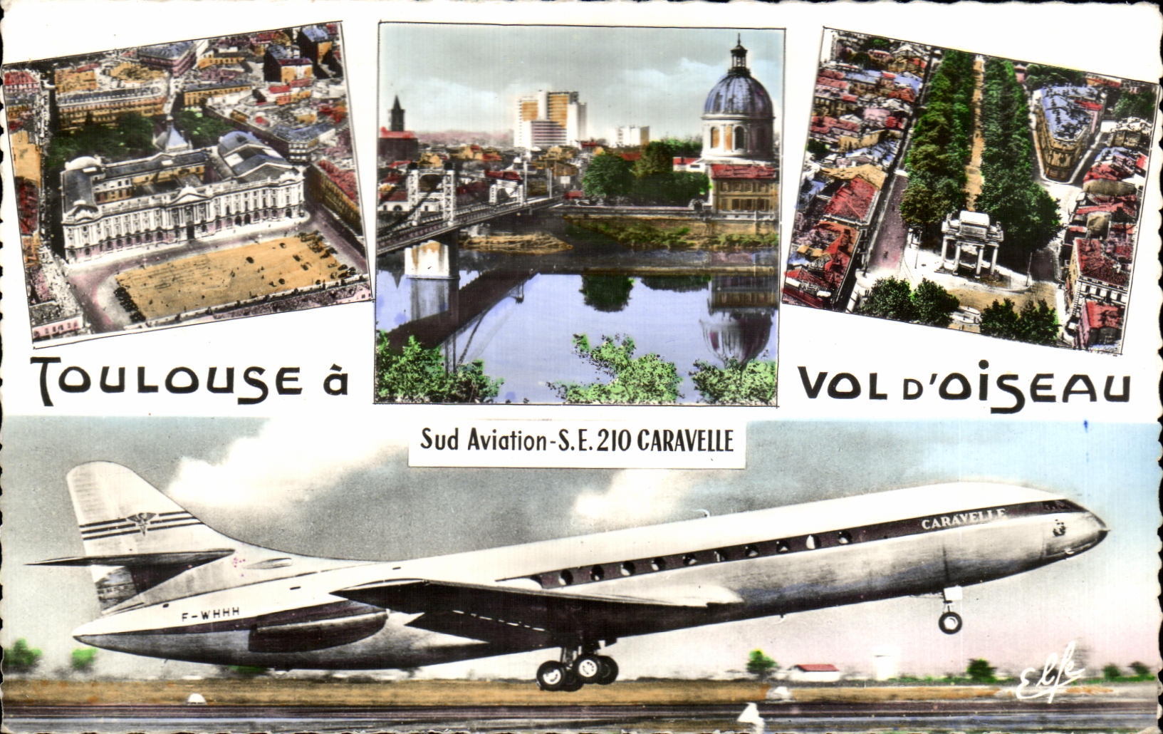 CPA Toulouse A Vol D'Oiseau Avion SE 210 Caravelle Francois Verdier