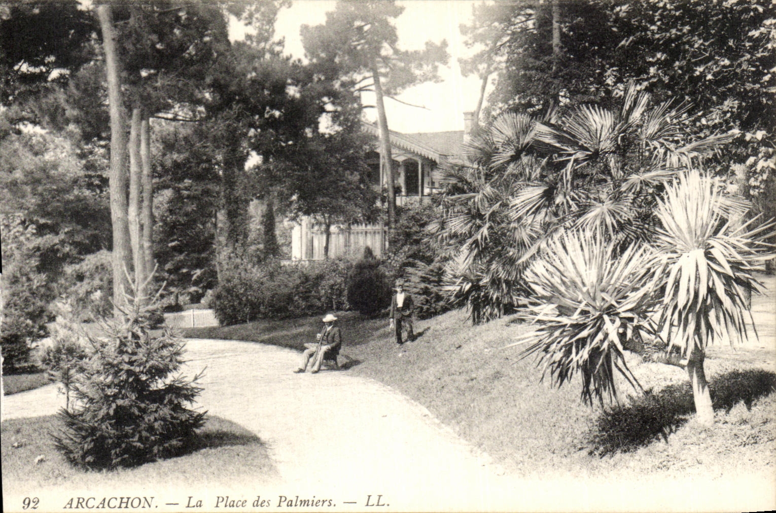 CPA Arcachon La Place des Palmiers
