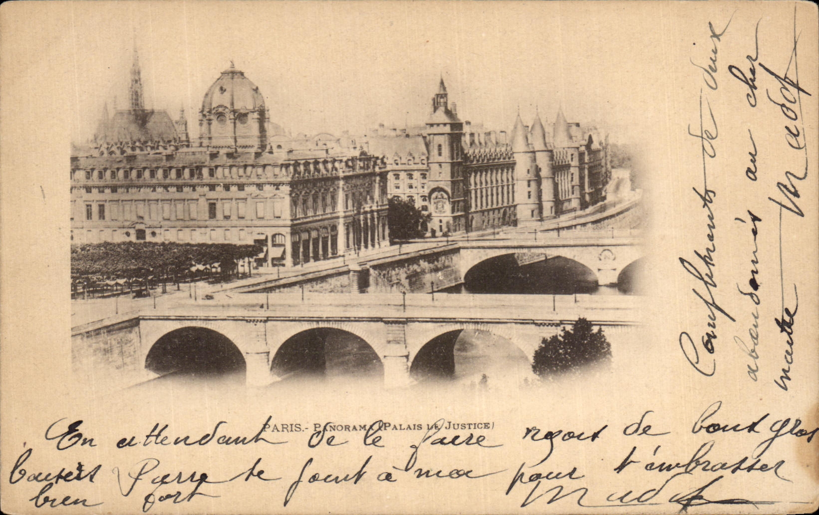 CPA Paris Panorama Palais La Justice carte 1898