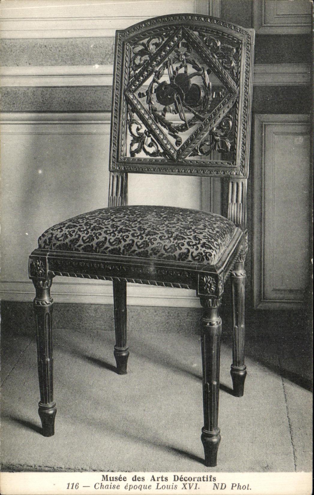 CPA Musee des Arts Decoratifs Chaise epoque Louis XVI