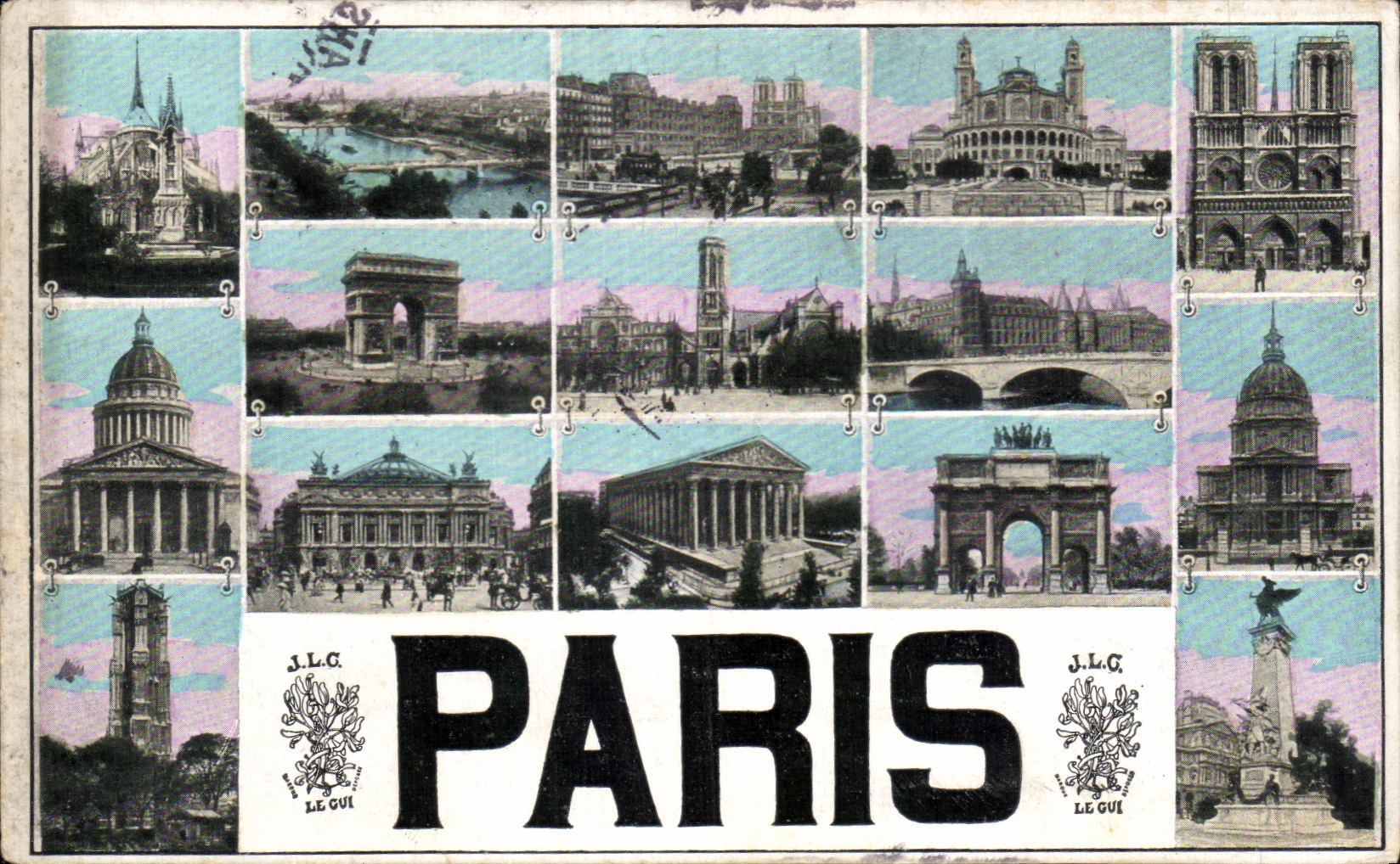 CPA Paris Notre DAme Pantheon Arc de TRiomphe