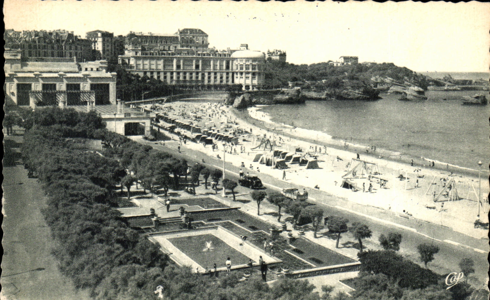 CPA Biarritz La Grande Plage vers le Casino Bellevue
