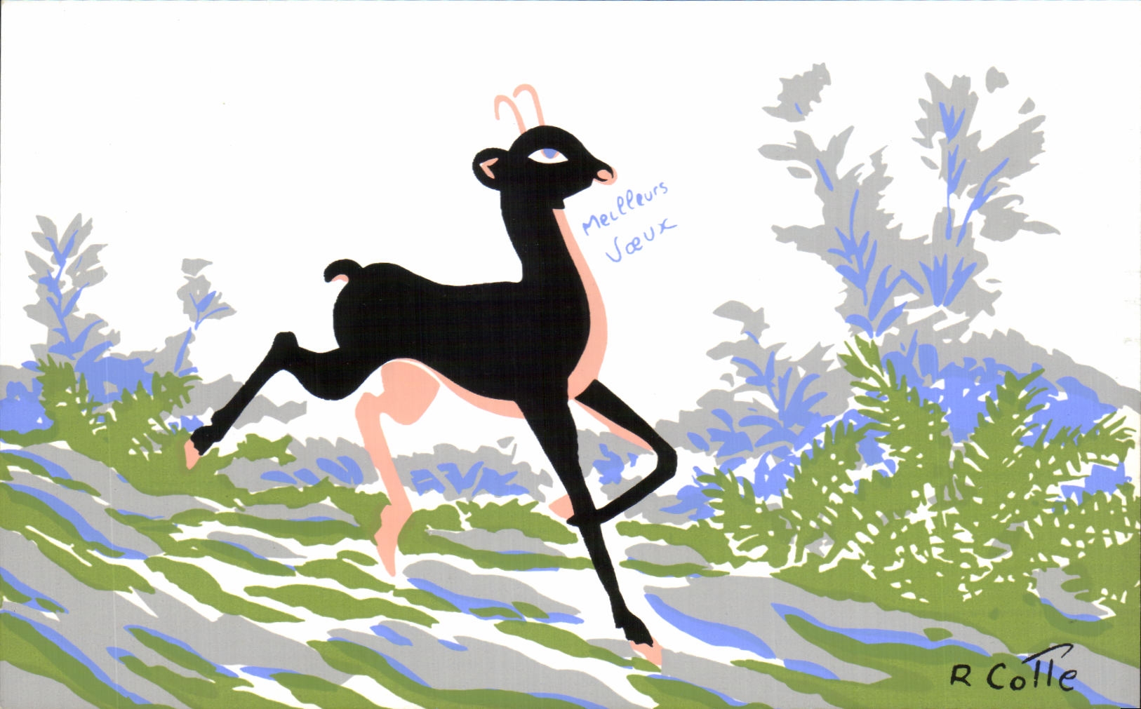 CPSM Meilleurs Voeux Biche 