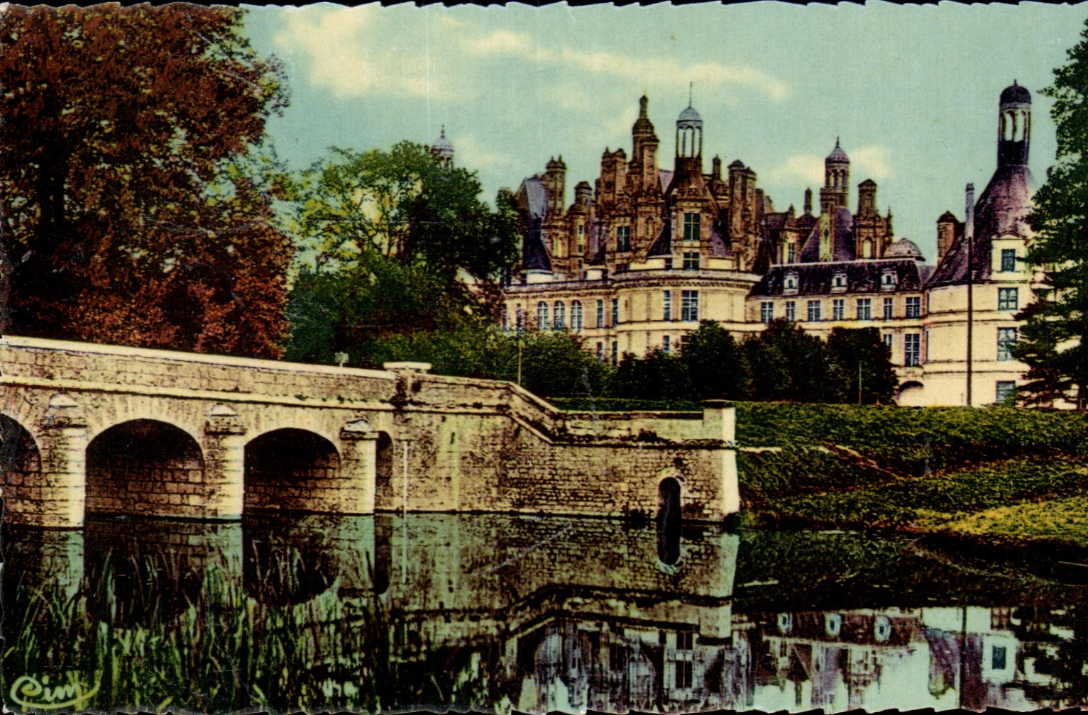 CPA Chambord Le pont sur le Casson