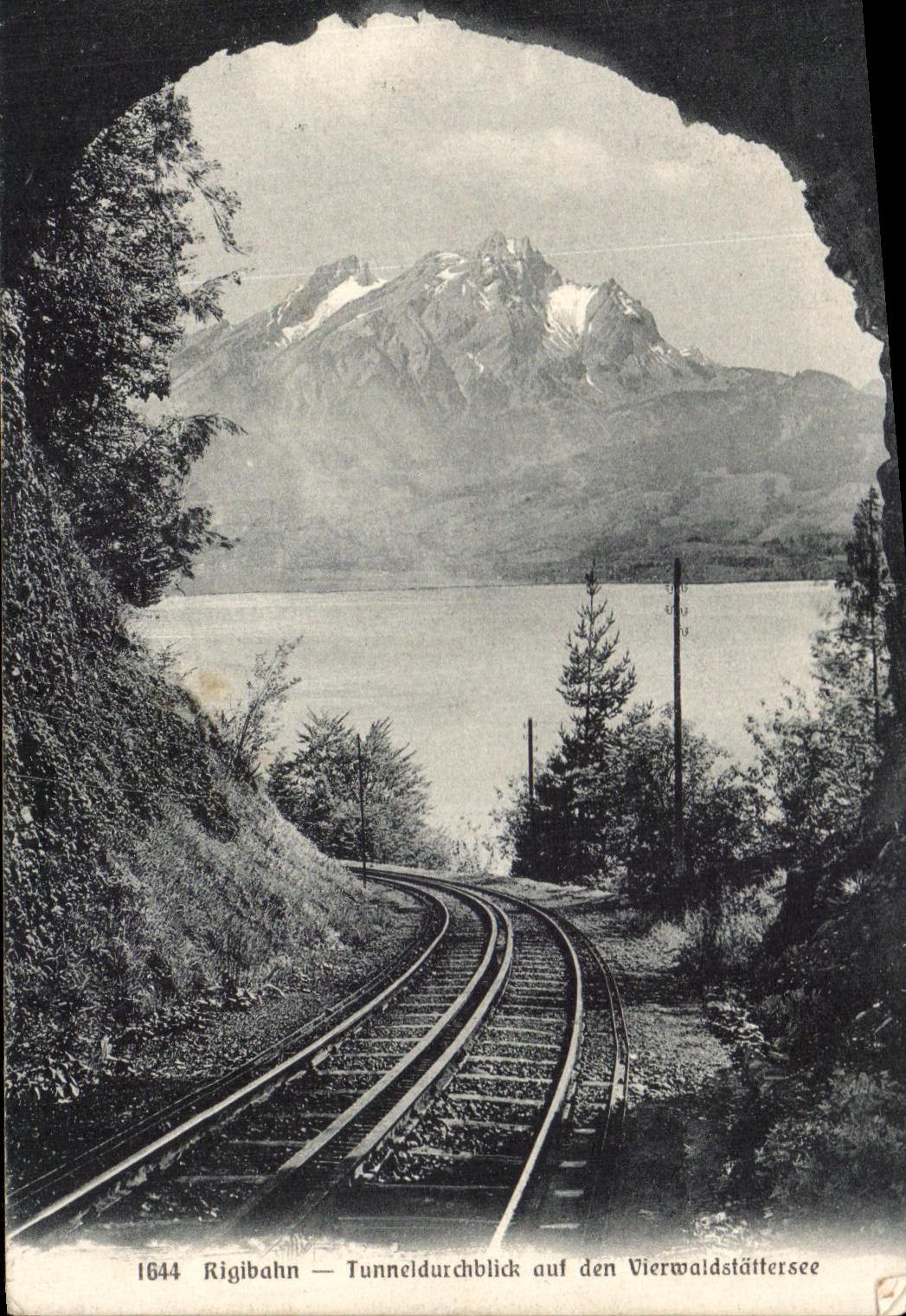 CPA Rigibahn Tunneldurchblick aul den Vierwaldstattersee Suisse