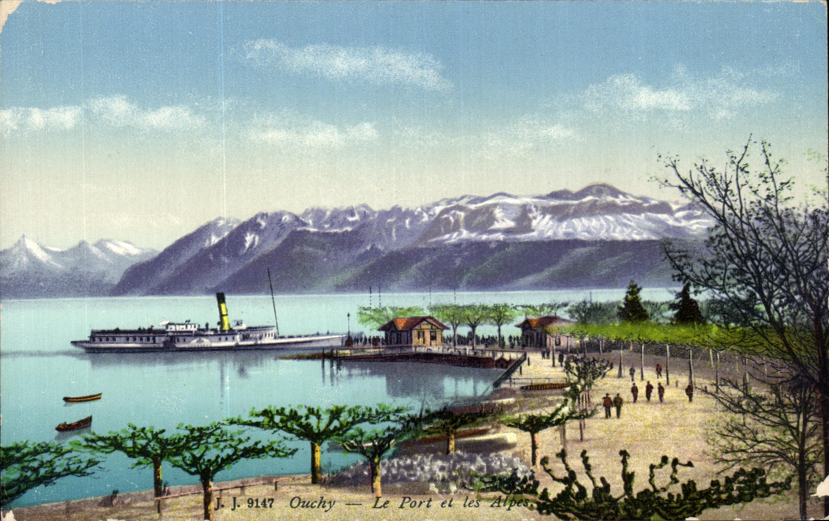 CPA Ouchy Le Port et les Alpes Suisse