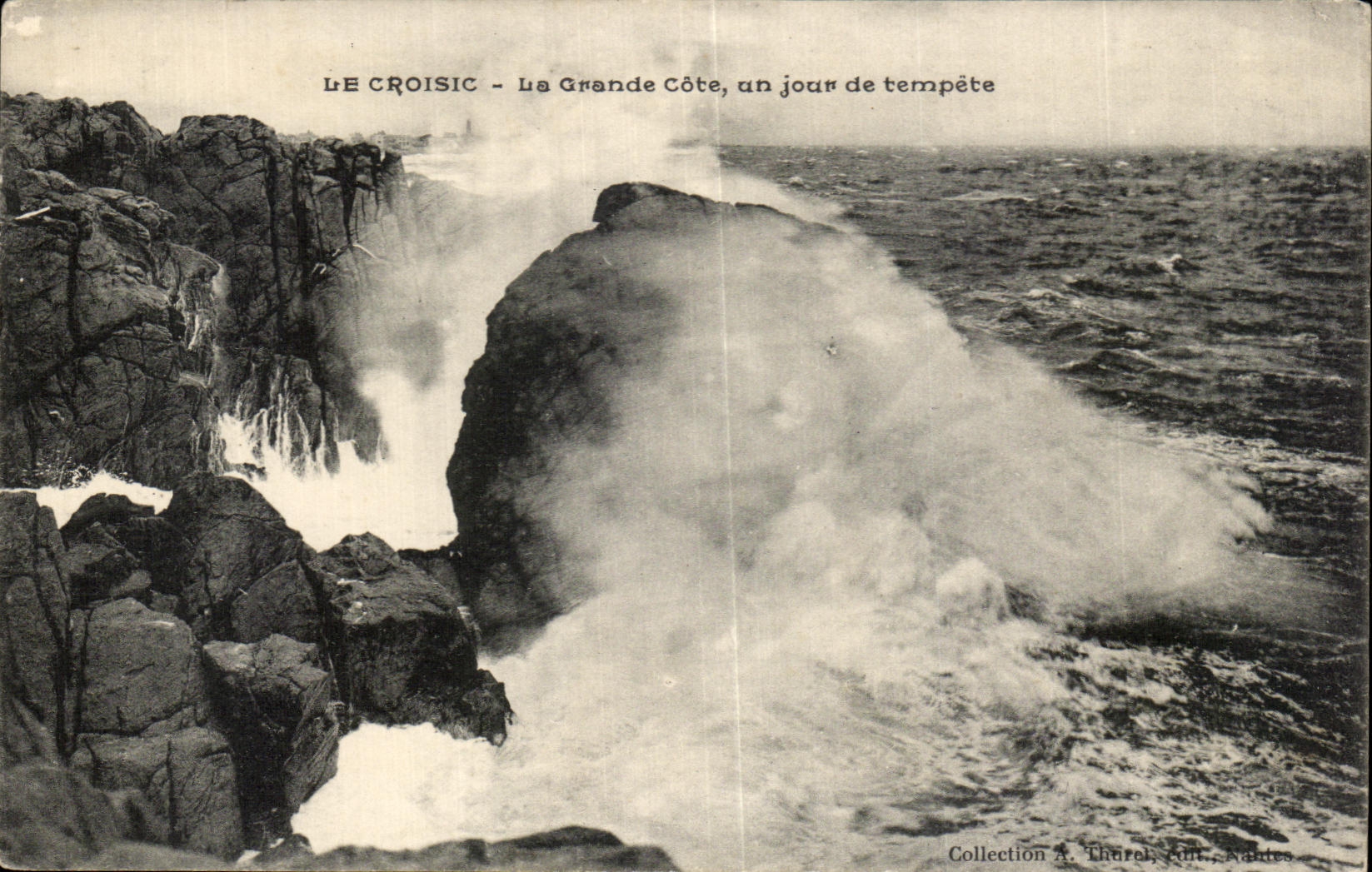 CPA Le Croisic La Grande Cote un Jour de Tempete