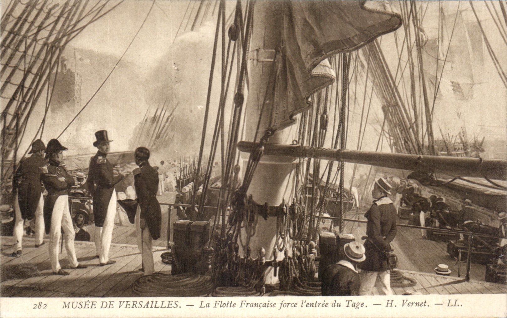 CPA Musee De Versailles La Flotte Francaise force I'Entree du Tage 