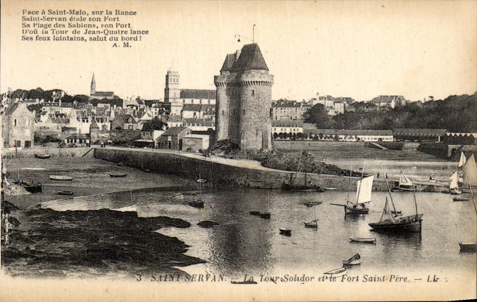 CPA Saint Servan La Tour Solidor et Fort Saint Pere