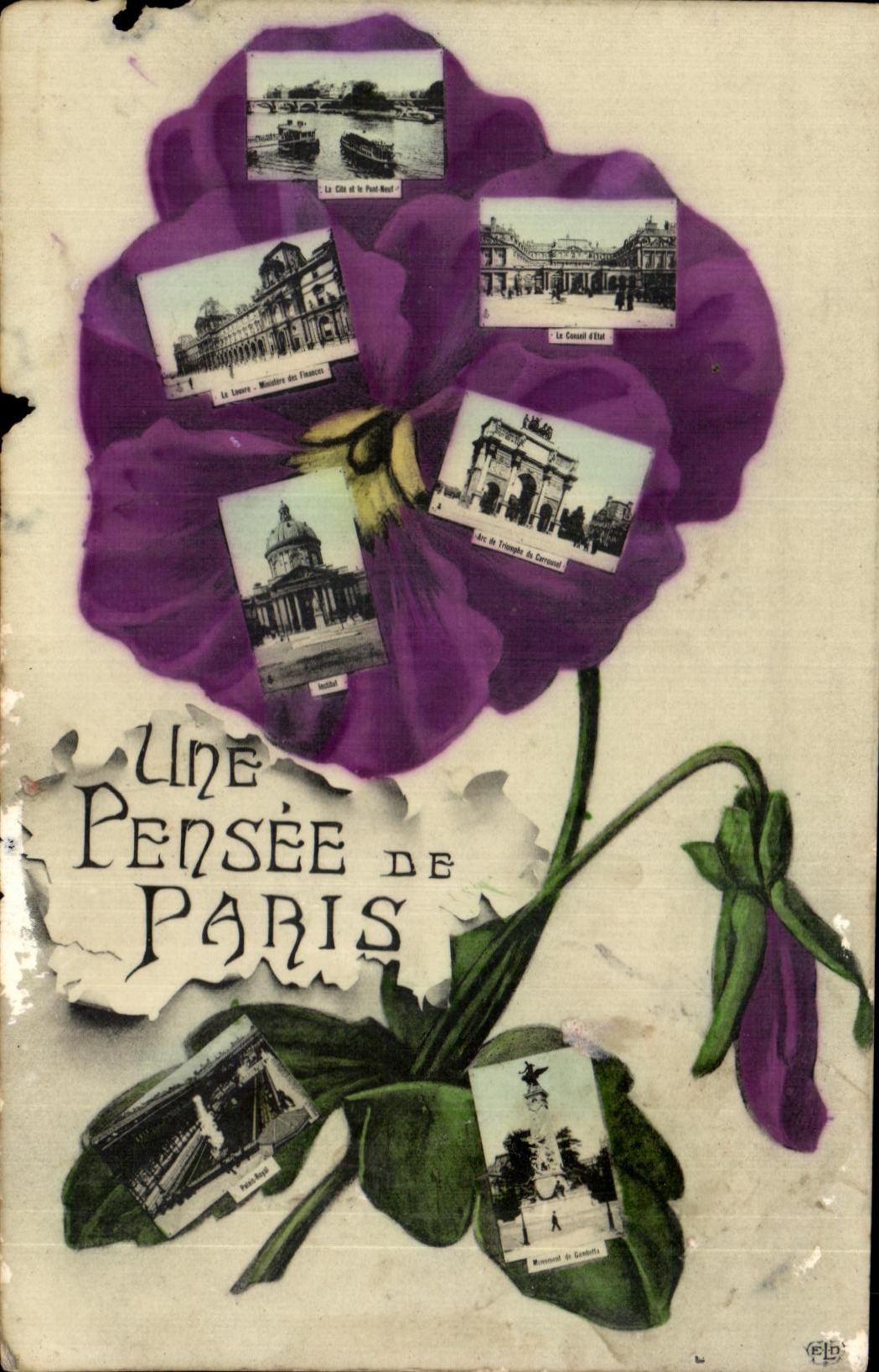 CPA Une Pensee De Paris Fantaisie 