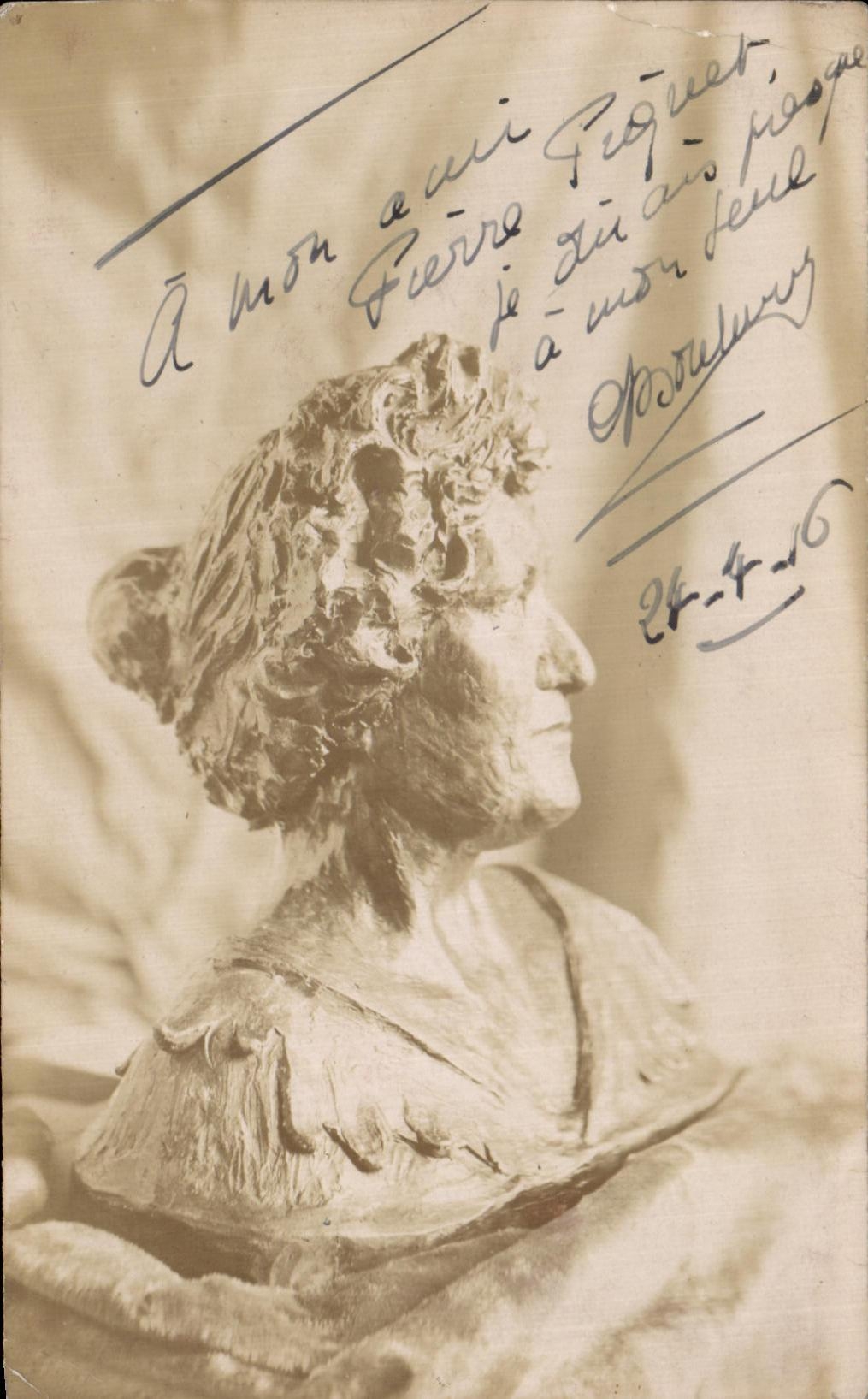 CARTE PHOTO Sculpture Piquet