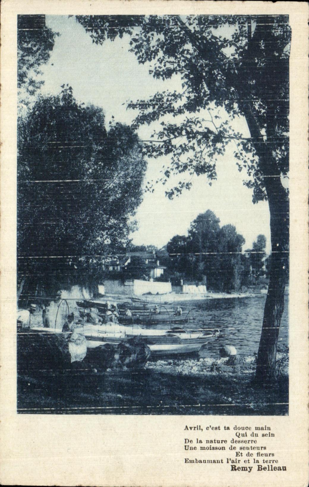 CPA Avril la douee main Qui du sein De La nature Remy Beliau Fantaisie