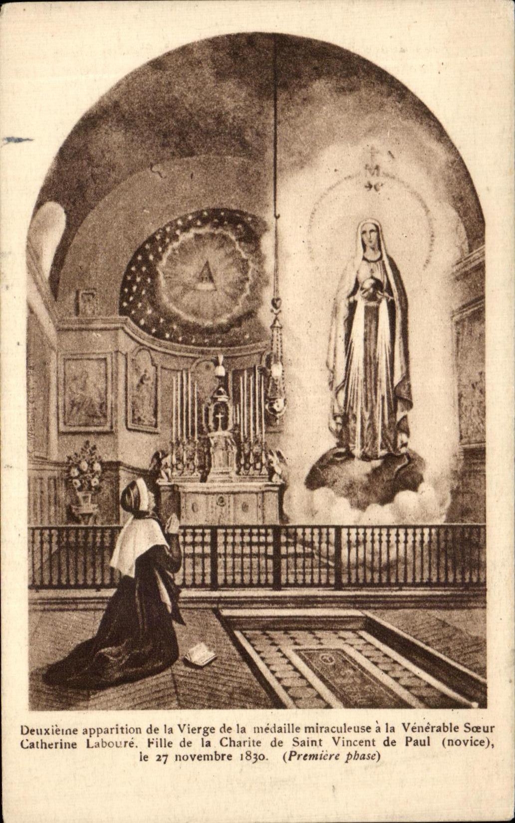 CPA Deuxieme Apparition de la Vierge de la Medaille Miraculeuse a la Venerable Soeur Catherine Laboure Fille de la Chari