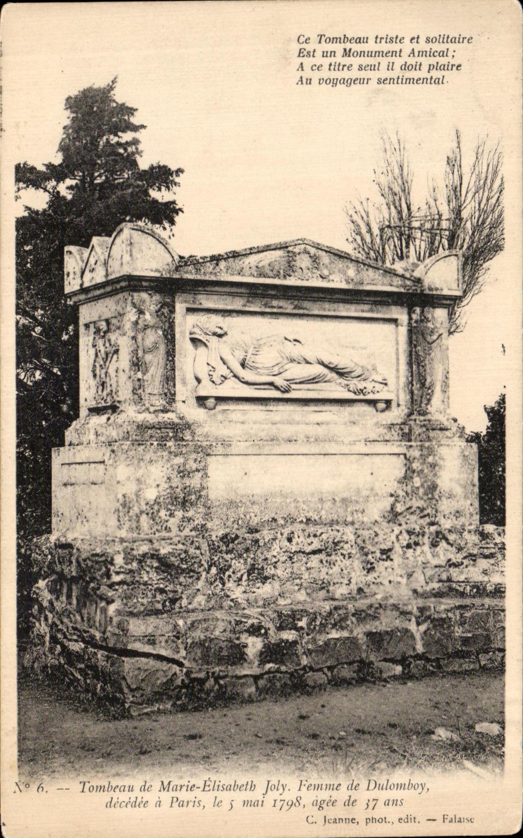 CPA Tombeau Marie Elisabeth Joly Femme de Dulomboy Paris