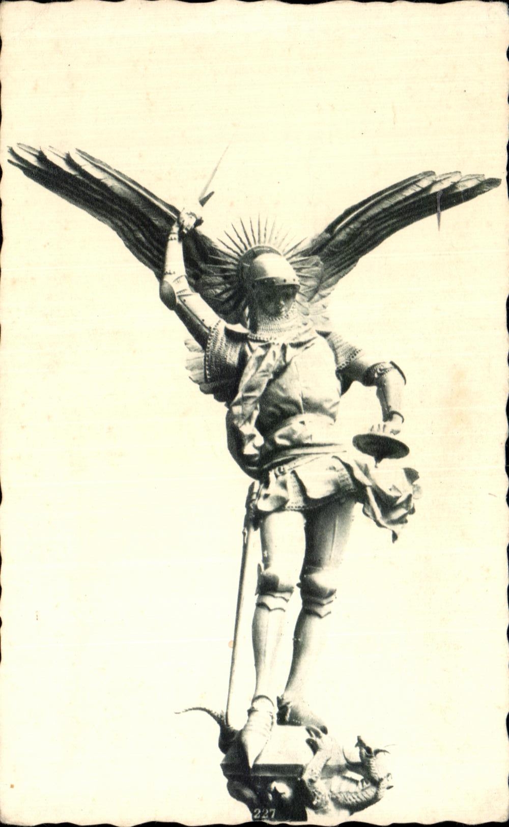 CPA Statue of St Michel (By Fremiet) Abbey of Mont Saint Michel