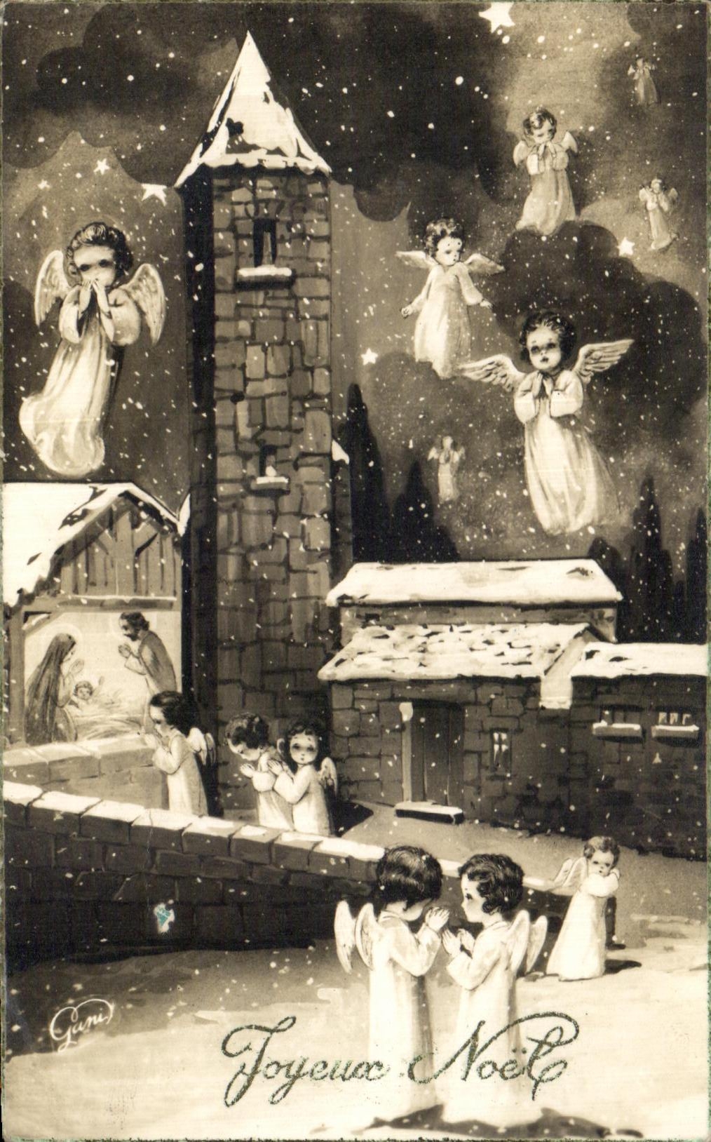 CPA Joueux No5el Christmas Ass Angel