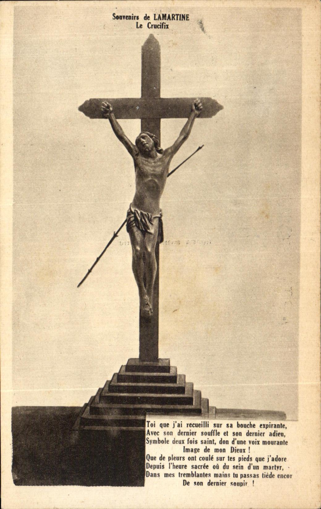 CPA Souvenirs de Lamartine Le Crucifix Christ