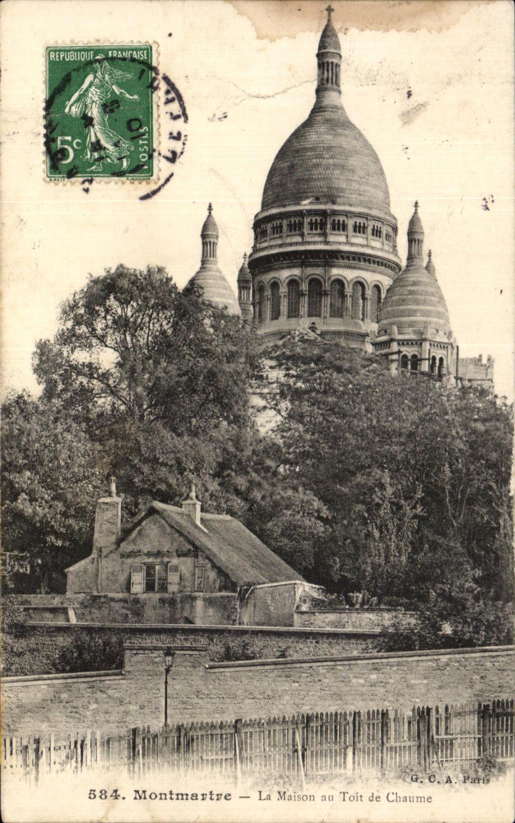 CPA Montmartre la maison au toit de chaume Sacre Coeur Paris 