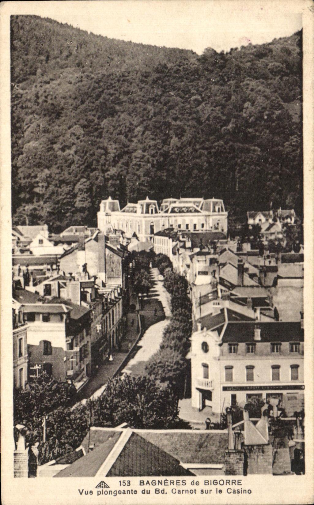 CPA Bagneres de Bigorre View from above of the data base Carnot on Casino