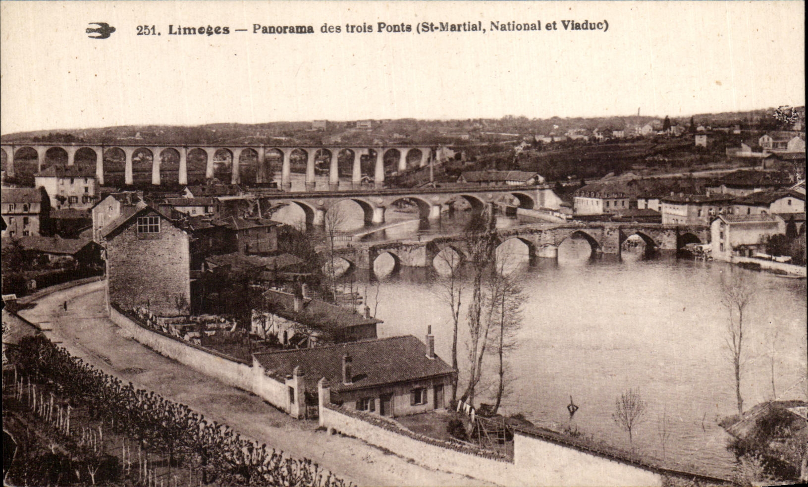 El panorama de CPA Limeses de los duendes tiende un puente sobre marcial nacional y el viaducto del St