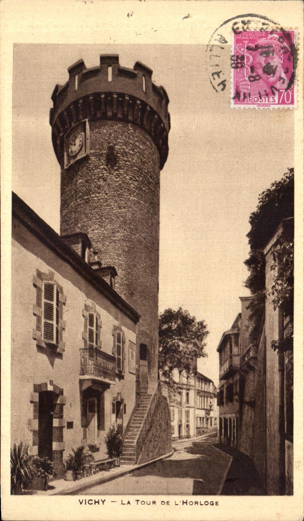 CPA Vichy the Tower the Clock