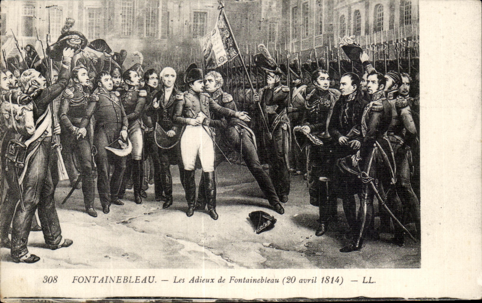 CPA Fontainebleau good-byes of fontainebleau April 20th 1814 Napoleon Militaria