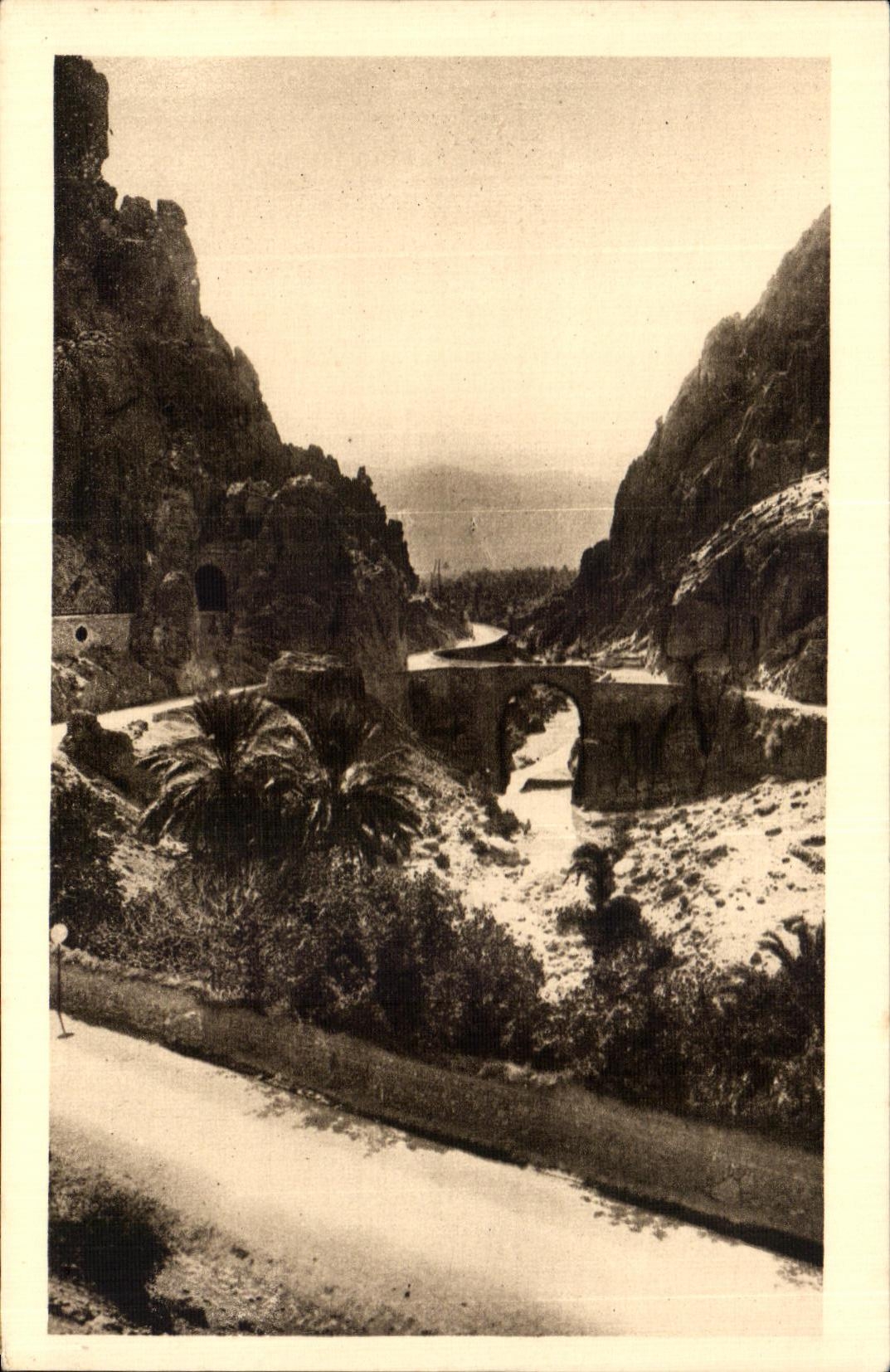 CPA Biskra les gorges a contrejour Algerie