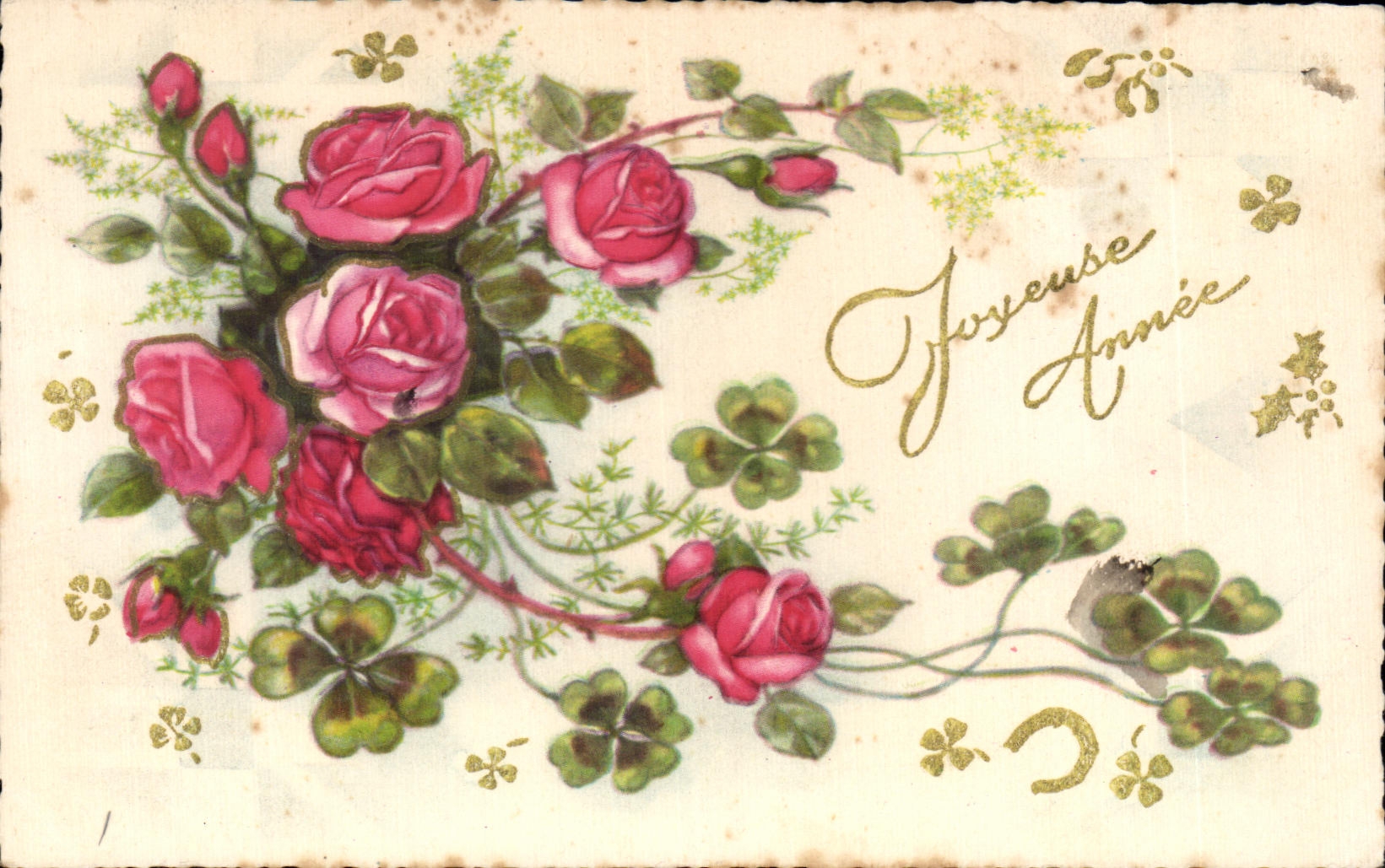 CPA Fantaisie Fleurs Joyeuse Annee