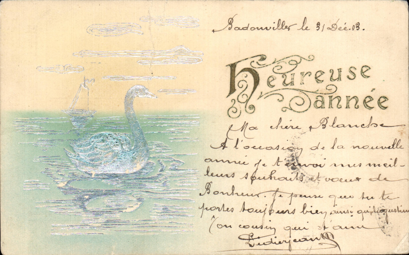 CPA Fantaisie Cygne